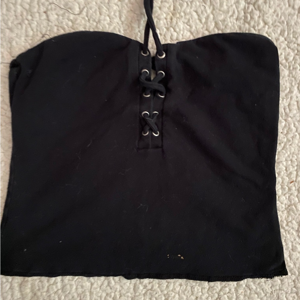 Size m pink tube top tie up shirt
